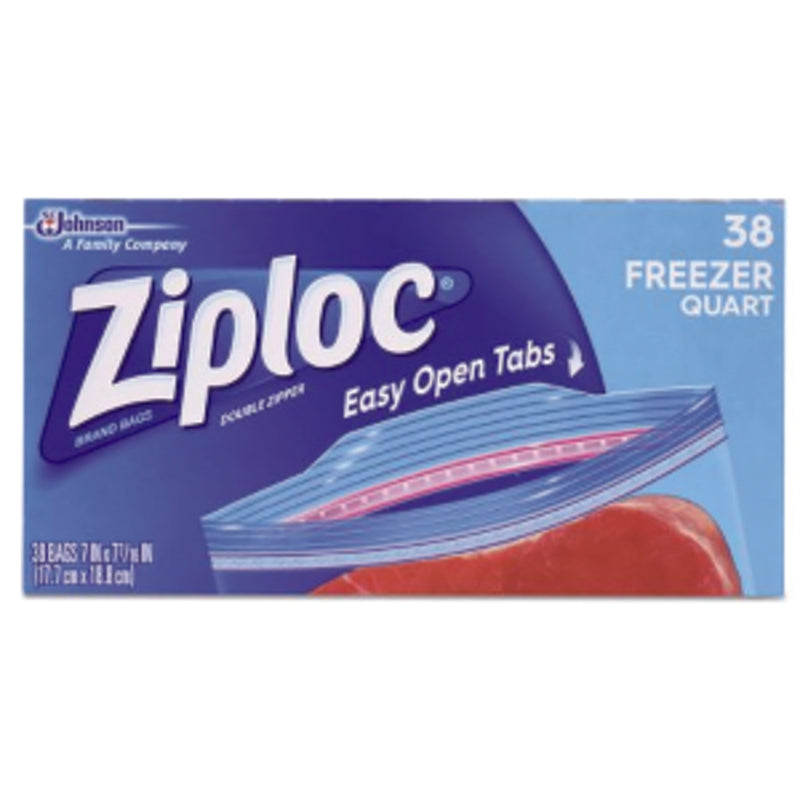 ZIPLOC - Ziploc 1 qt Clear Freezer Bag 38 pk - Case of 9