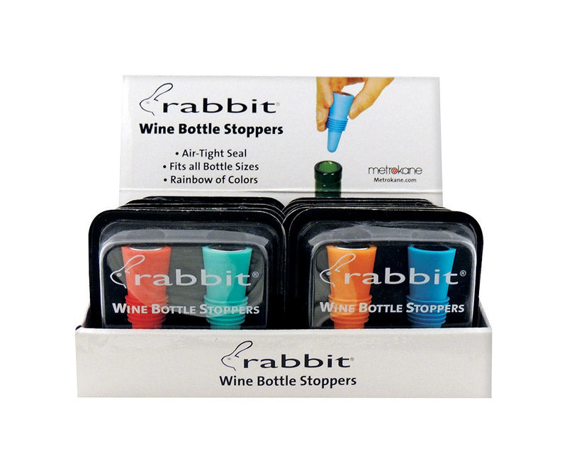 RABBIT - Rabbit Assorted Rubber Bottle Stopper - Case of 12