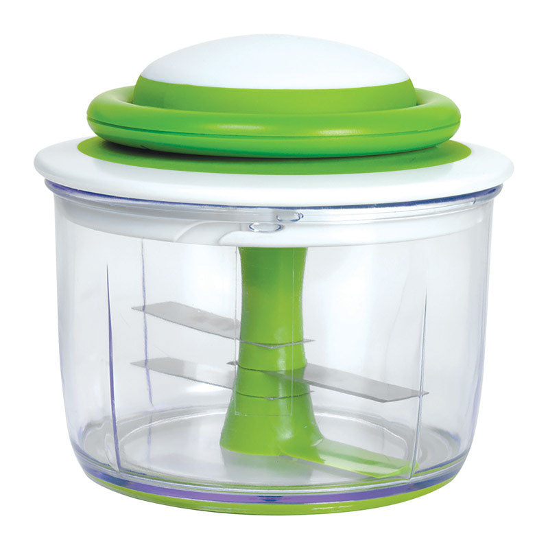 CHEF'N - Chef'n VeggiChop Clear/Green Plastic/Stainless Steel Vegetable Cutter