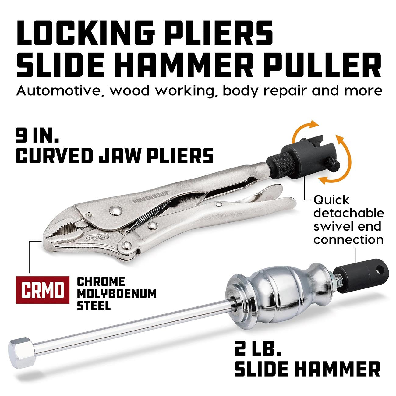 Powerbuilt Slide-Hammer 9" Locking Pliers Set