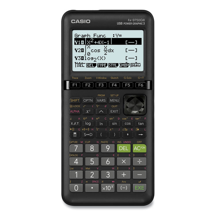 Casio - FX-9750GIII 3rd Edition Graphing Calculator, 21-Digit LCD, Black