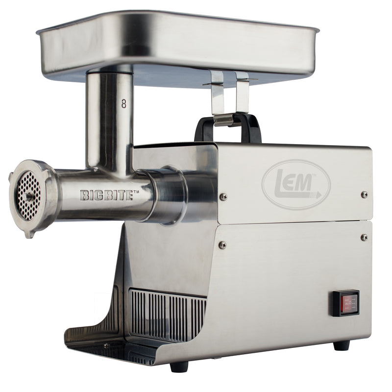 LEM - LEM Big Bite Brushed Silver 1 speed 7 lb Meat Grinder .5 HP