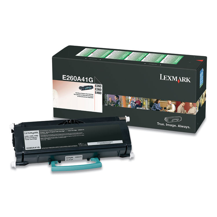 Lexmark - E260A41G Return Program Toner, 3,500 Page-Yield, Black
