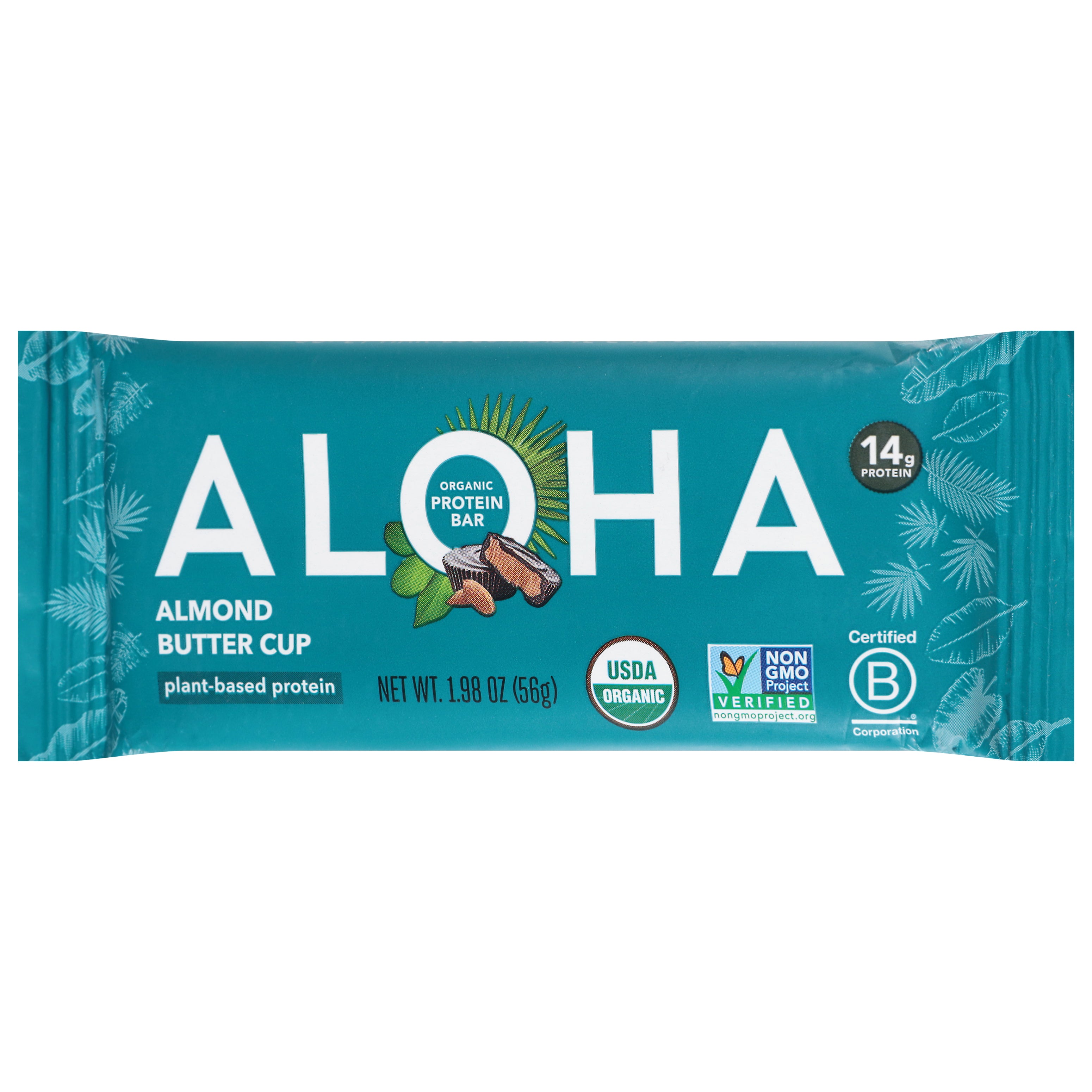 Aloha Organic Almond Butter Cup Protein Bar 1.98 oz - Case of 12