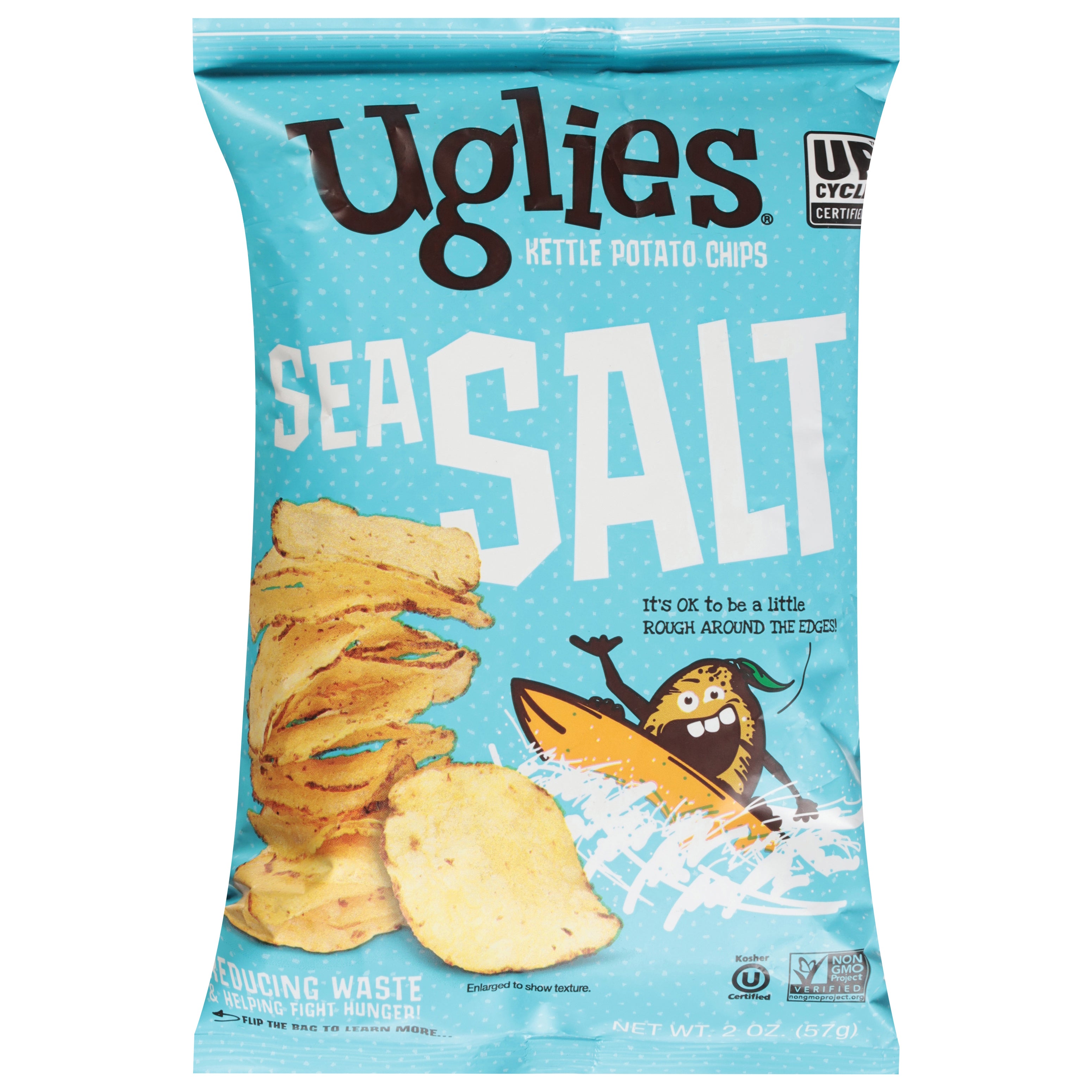 Uglies Kettle Sea Salt Potato Chips 2 oz - Case of 24