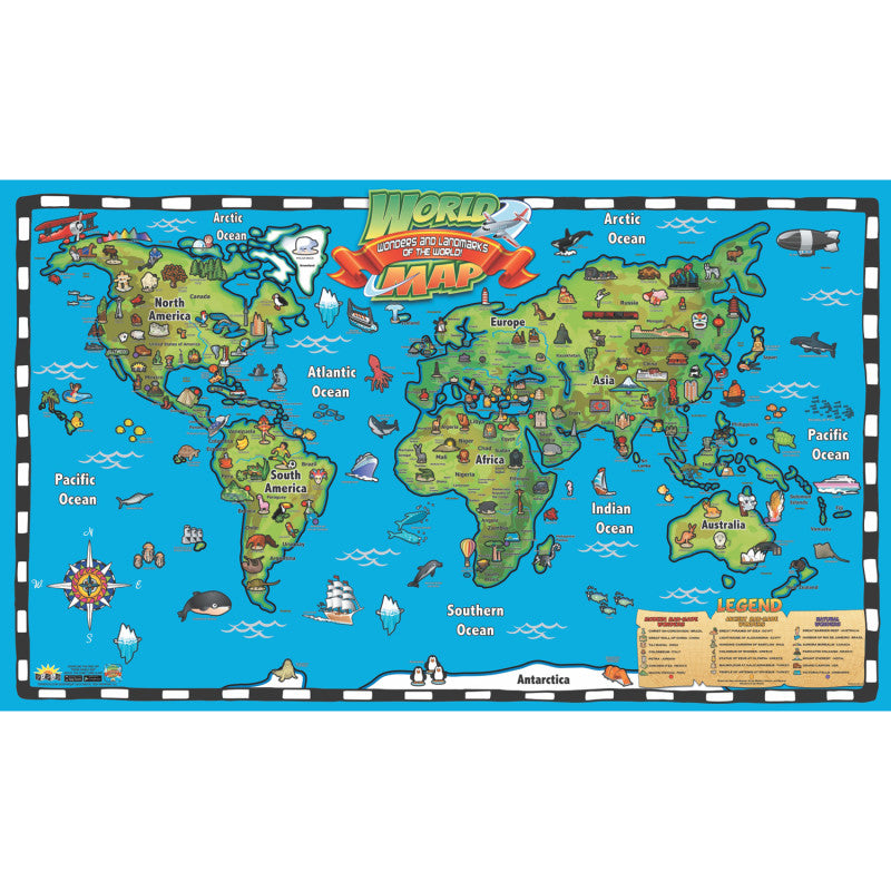 POPAR - Kid's World Map Interactive Wall Chart with Free App
