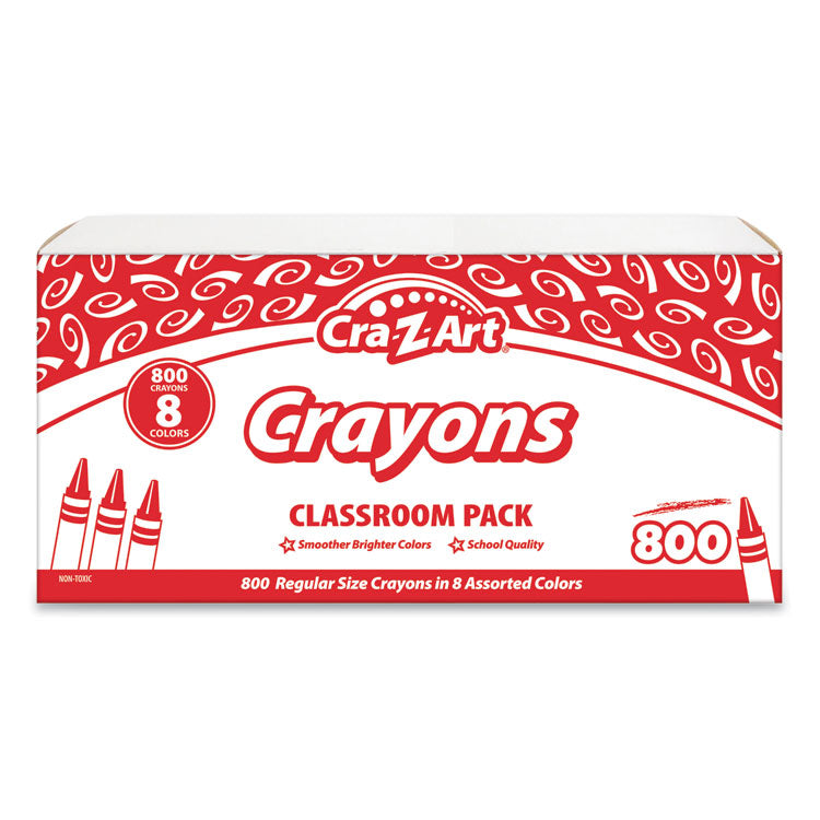 Cra-Z-Art - Crayons, 8 Assorted Colors, 800/Pack