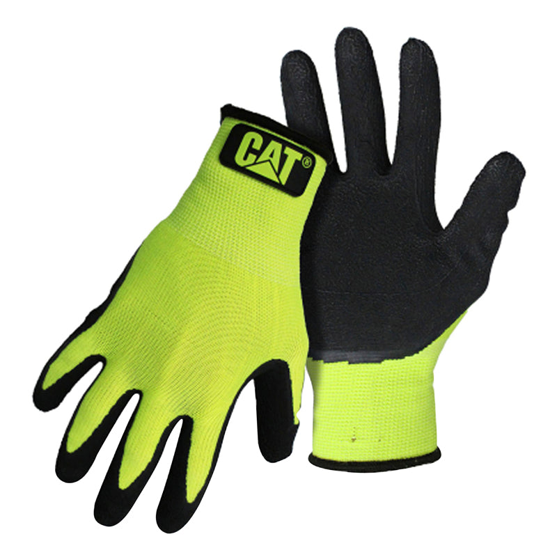 CAT - Cat Dipped Palm Gloves Black/High-Vis Green XL 1 pair