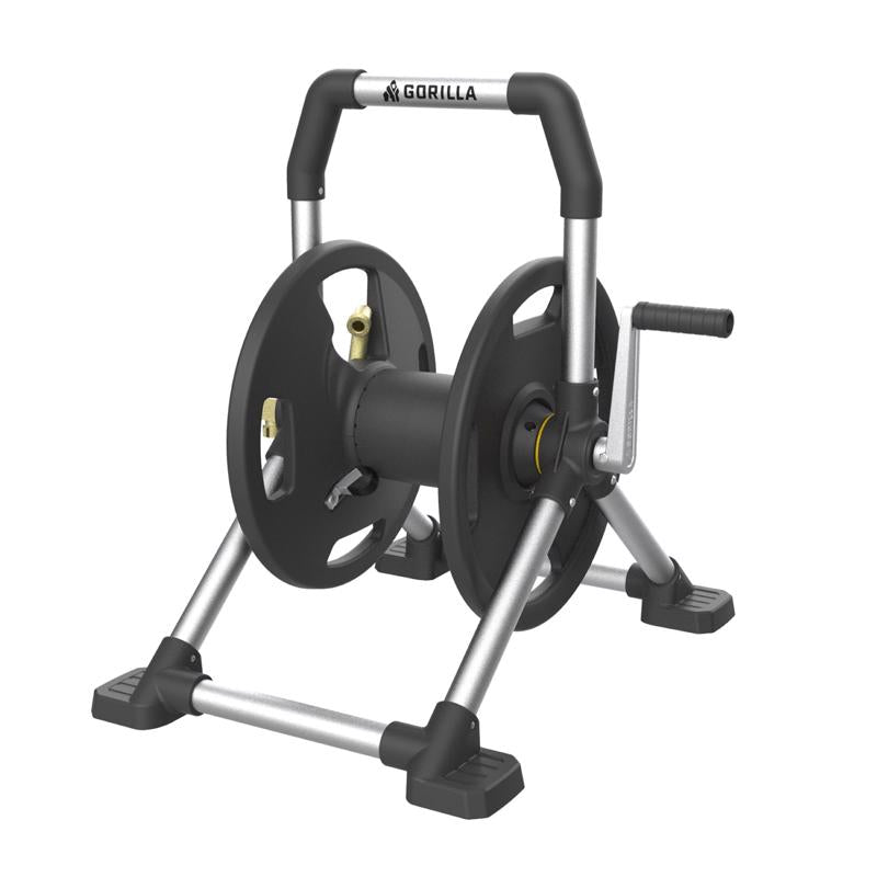 GORILLA - Gorilla 150 ft. Black/Gray Retractable Free Standing Hose Reel Cart