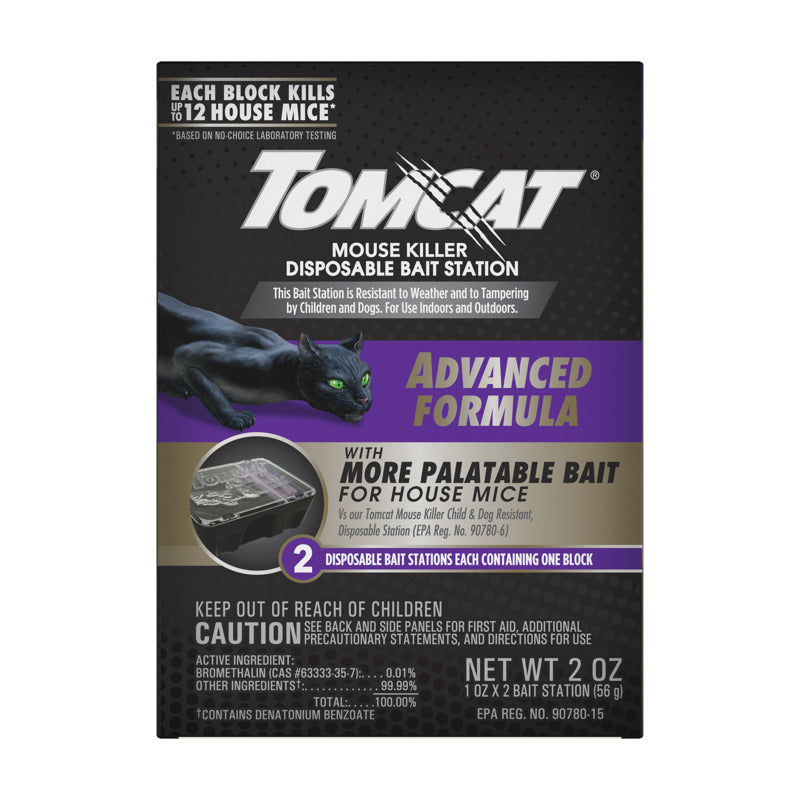TOMCAT - Tomcat Advanced Bait Station and Bait Blocks For Mice 2 pk
