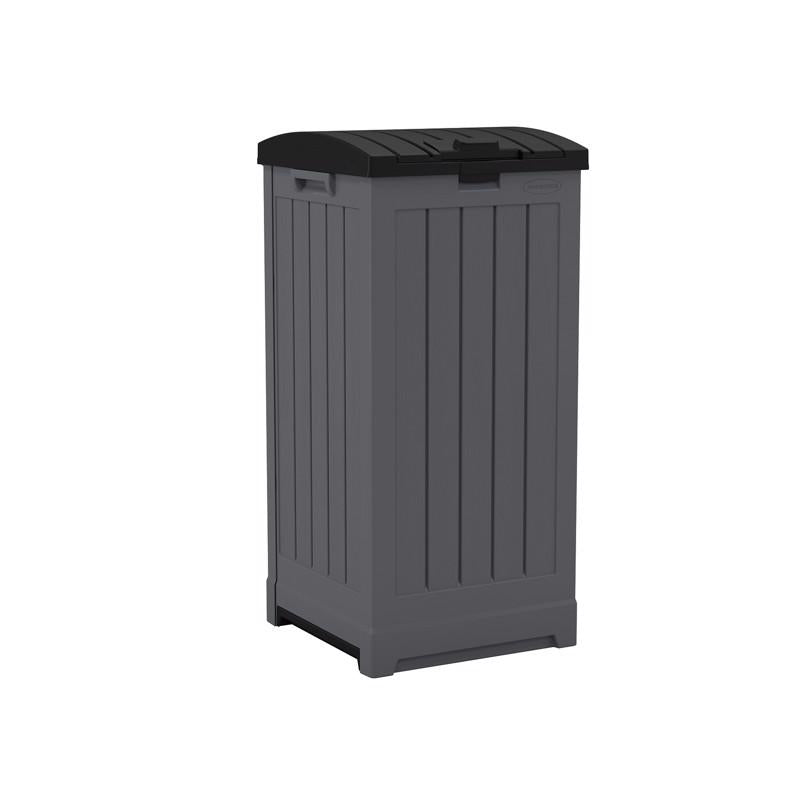 SUNCAST - Suncast Trash Hideaway 39 gal Peppercorn Resin Trash Can Lid Included