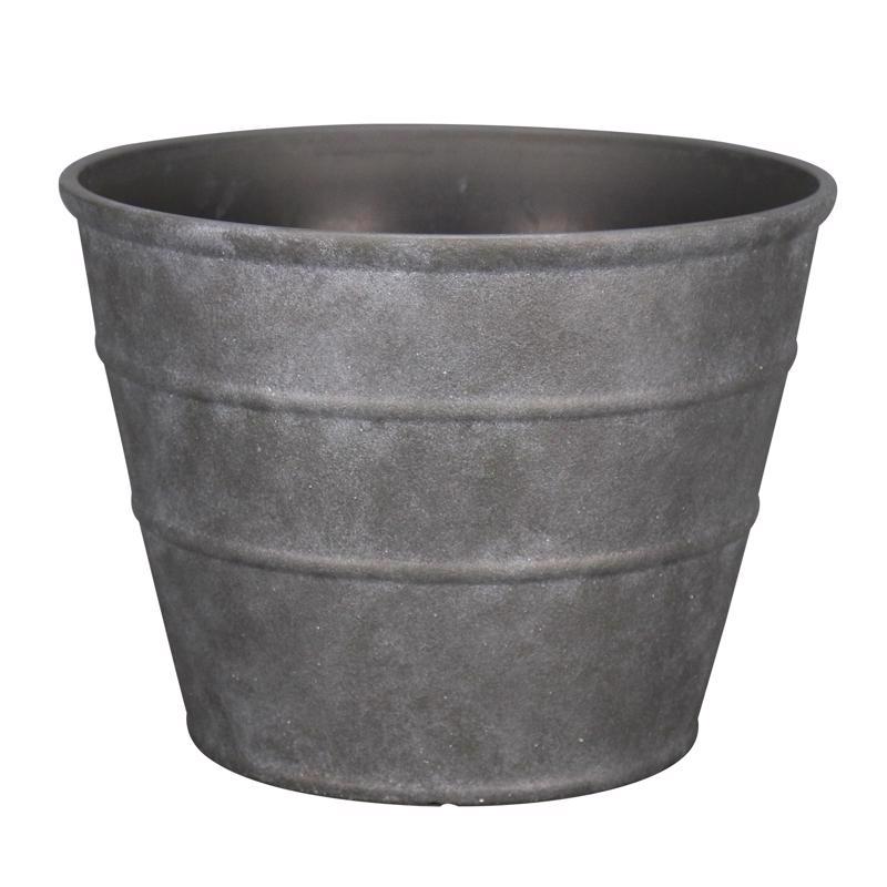 V - v 12 in. H X 16 in. D Polyresin Hamilton Planter Charcoal