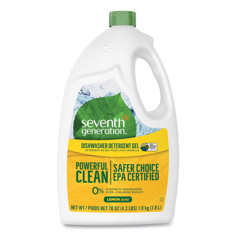 Seventh Generation - Natural Automatic Dishwasher Gel, Lemon, Jumbo 70 oz Bottle, 6/CT