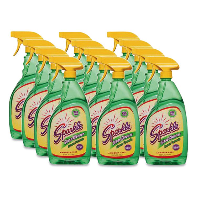 Sparkle - Green Formula Glass Cleaner, 33.8 oz Bottle, 12/Carton