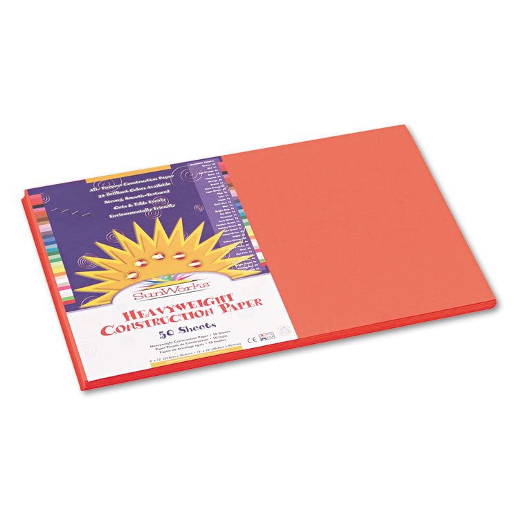 SunWorks - Construction Paper, 58 lb Text Weight, 12 x 18, Orange, 50/Pack
