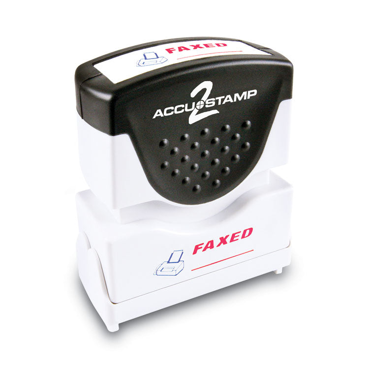 ACCUSTAMP2 - Pre-Inked Shutter Stamp, Red/Blue, FAXED, 1.63 x 0.5