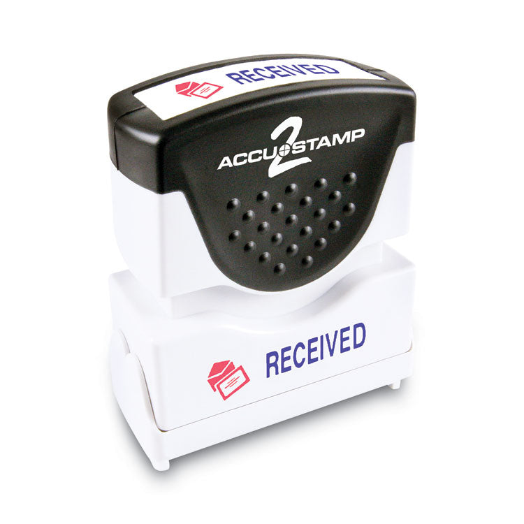ACCUSTAMP2 - Pre-Inked Shutter Stamp, Red/Blue, RECEIVED, 1.63 x 0.5