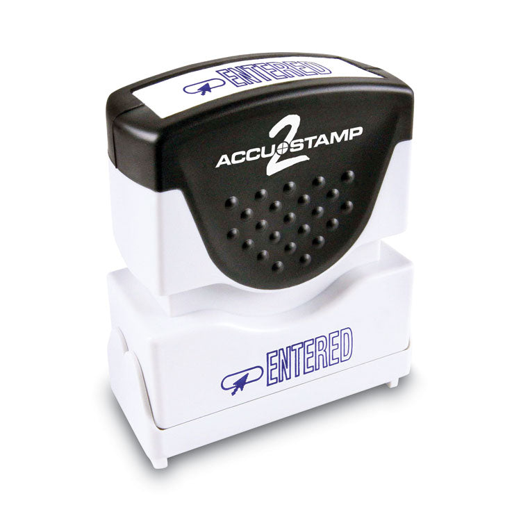 ACCUSTAMP2 - Pre-Inked Shutter Stamp, Blue, ENTERED, 1.63 x 0.5