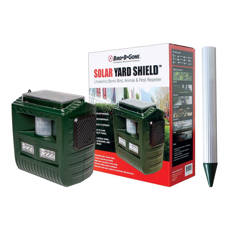 BIRD-B-GONE - Bird-B-Gone Solar Yard Shield Animal Repellent Ultrasonic For Most Animal Types