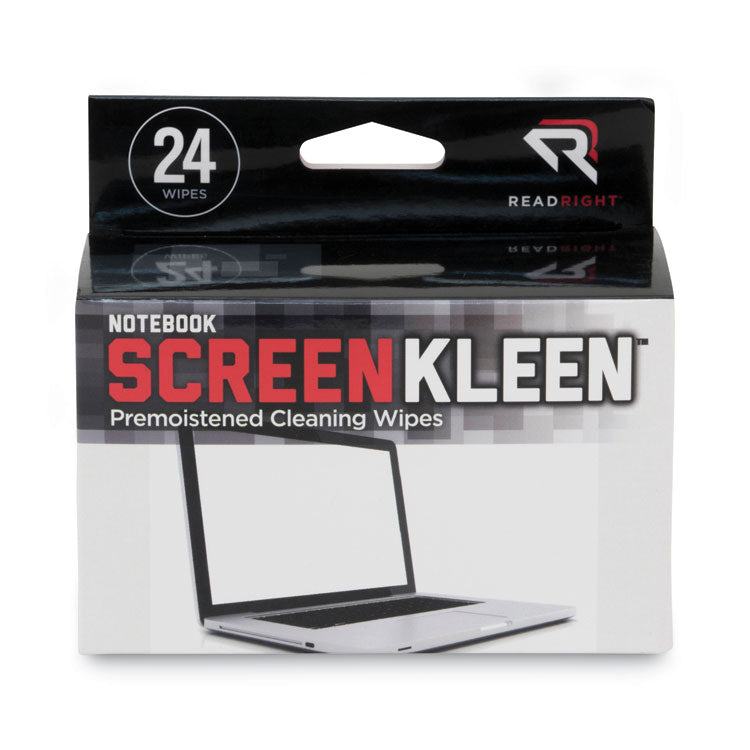 Read Right - Notebook ScreenKleen Pads, Cloth, 7 x 5, White, 24/Box