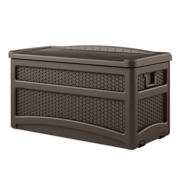 SUNCAST - Suncast 46 in. W X 24 in. D Brown Plastic Deck Box with Seat 73 gal