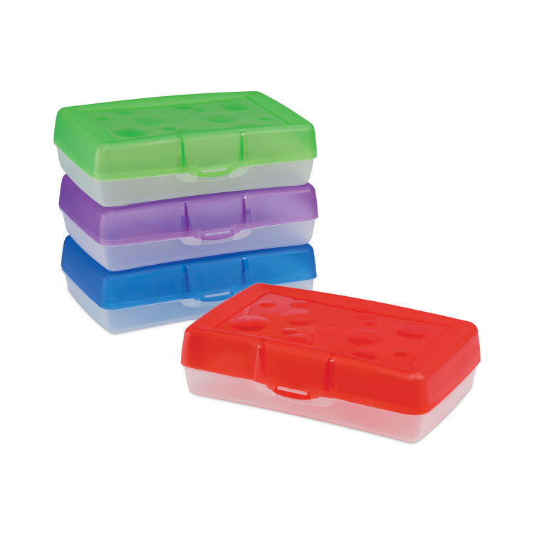 Storex - Pencil Box, 8.38 x 5.63 x 2.5, Randomly Assorted Colors