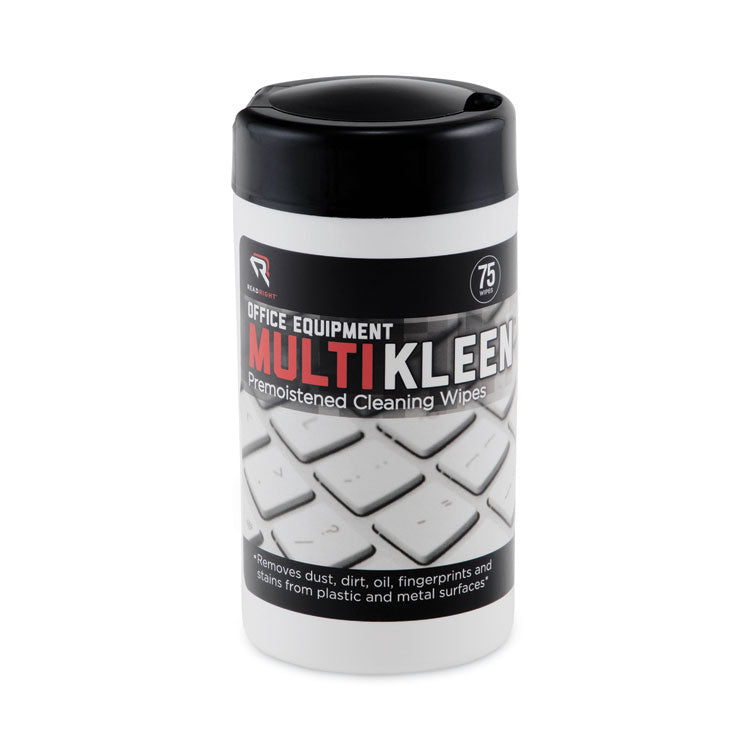 Read Right - Office Equipment MultiKleen Wet Wipes, Cloth, 5.44 x 6.38, 75/Tub