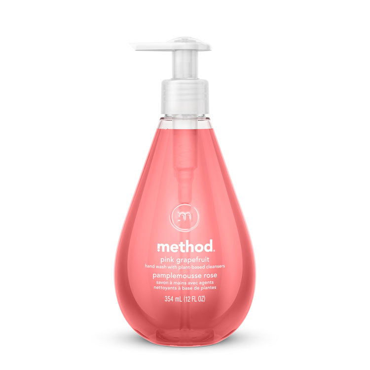 Method - Gel Hand Wash, Pink Grapefruit, 12 oz Pump Bottle, 6/Carton