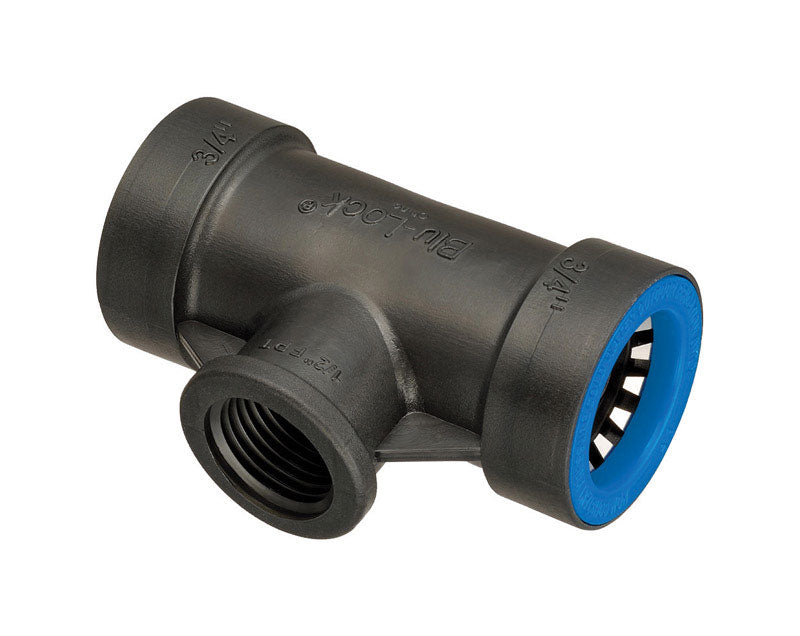 ORBIT - Orbit Blu-Lock 3/4 in. Push X 1/2 in. D FPT Tee Connector - Case of 15