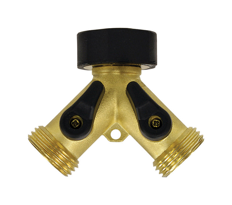GILMOUR - Gilmour Brass Threaded Male Y-Hose Connector with Shut Offs