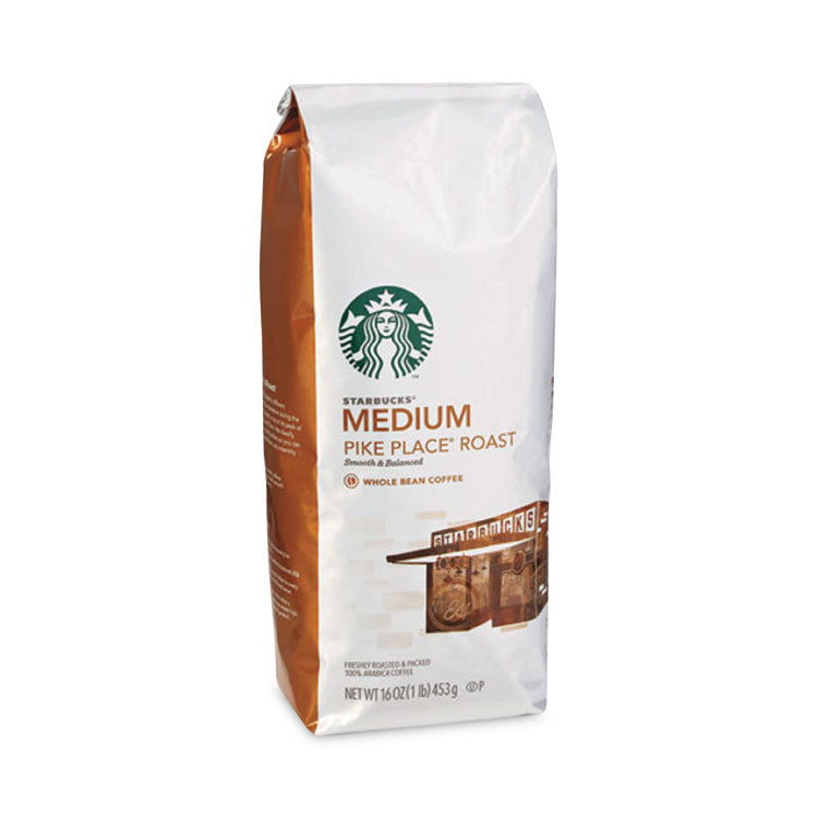 Starbucks - Whole Bean Coffee, Pike Place Roast, 1 lb Bag, 6/Carton
