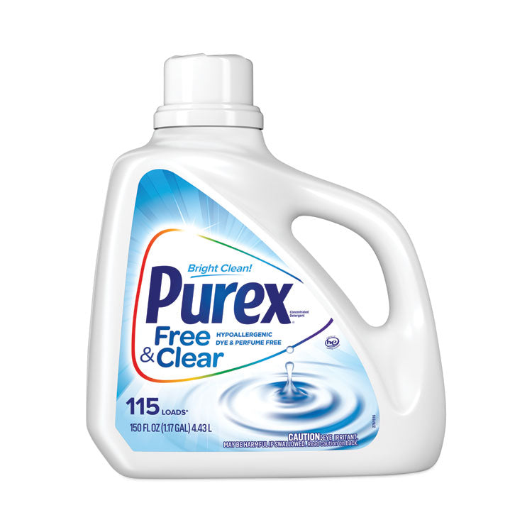 Purex - Free and Clear Liquid Laundry Detergent, Unscented, 150 oz Bottle