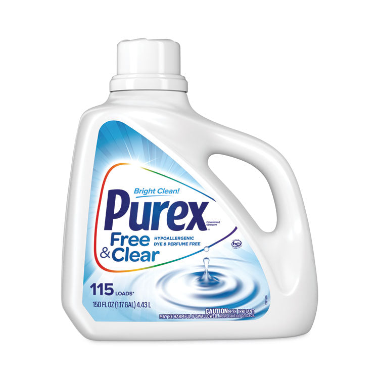 Purex - Free and Clear Liquid Laundry Detergent, Unscented, 150 oz Bottle, 4/Carton