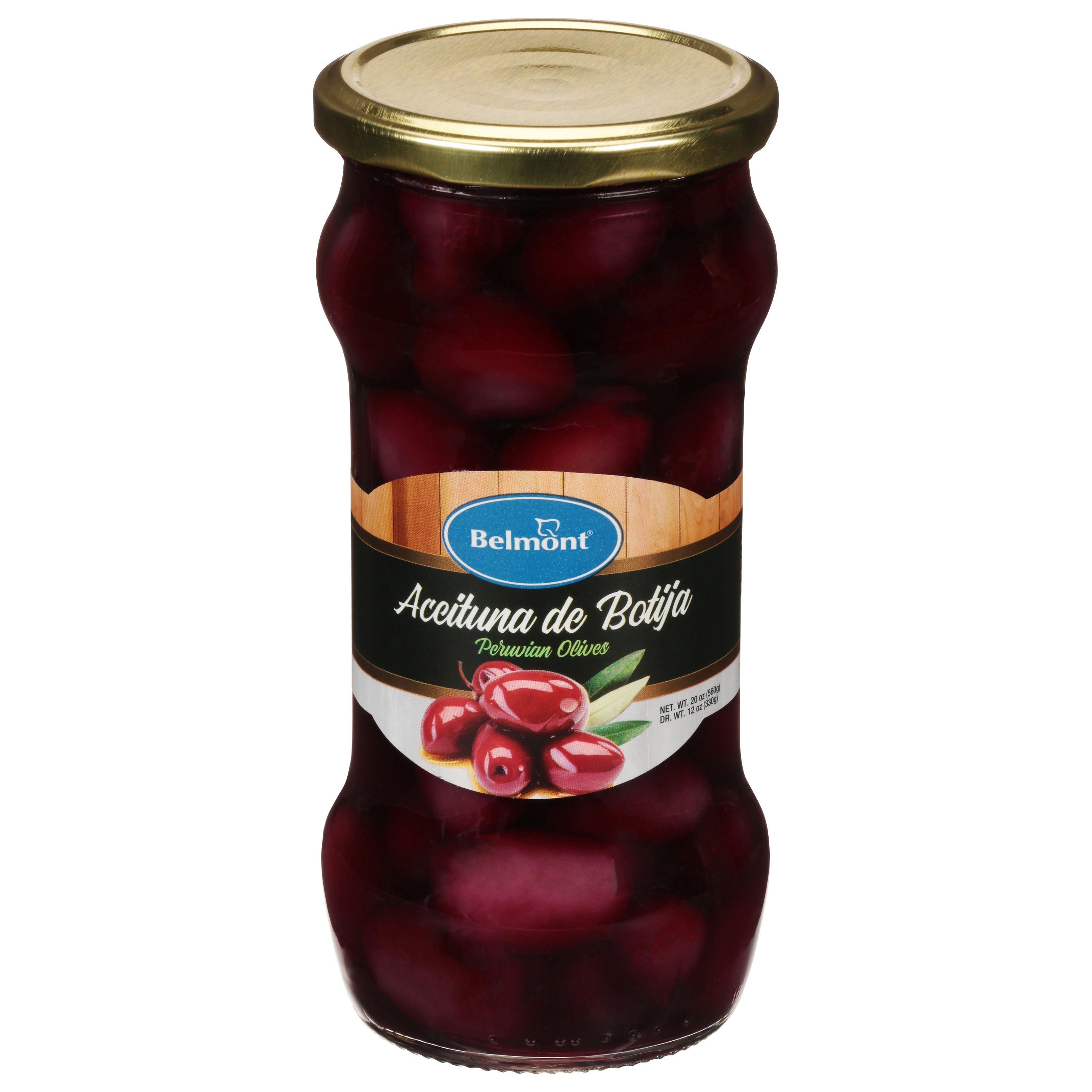 Belmont Peruvian Olives 20 oz - Case of 12