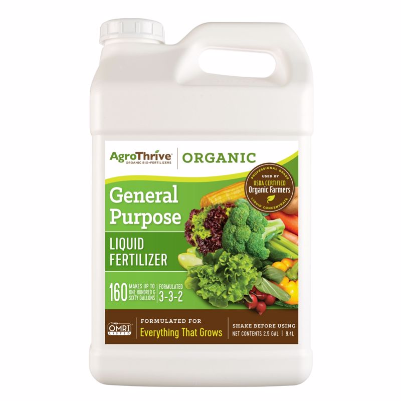 AGROTHRIVE - AgroThrive Organic Everything that Grows 3-3-2 General Purpose Fertilizer 2.5 gal