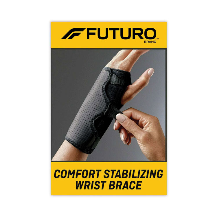 FUTURO - Adjustable Reversible Splint Wrist Brace, Fits Wrists 5.5" to 8.5", Black
