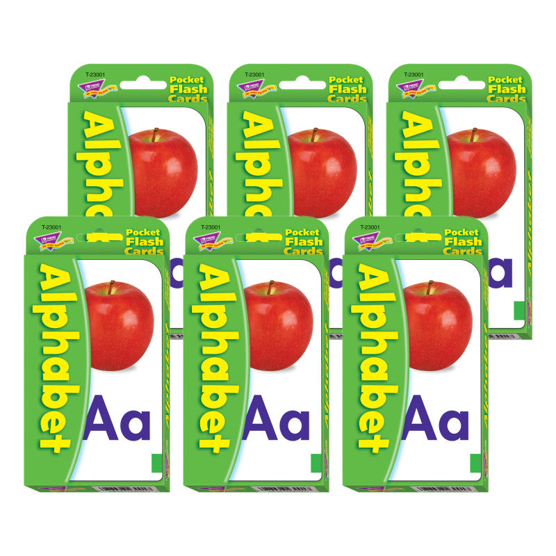 TREND - Alphabet Pocket Flash Cards, 6 Packs
