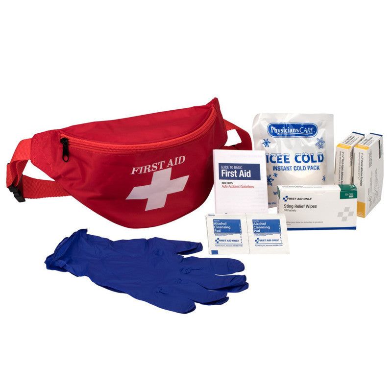 FIRST AID ONLY - First Aid Kit Fanny Pack, Fabric Case, 49 Pieces