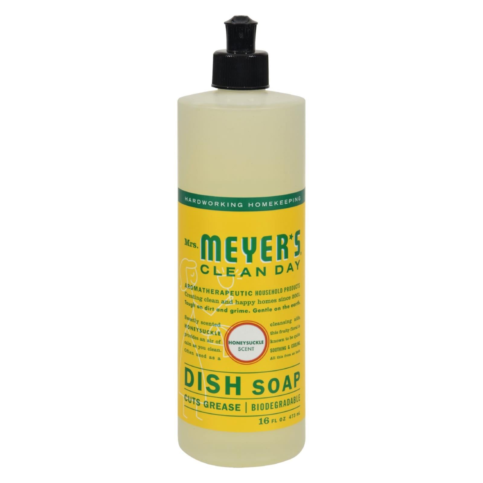 Mrs. Meyer's Clean Day - Liquid Dish Soap - Honeysuckle - Case of 6 - 16 oz