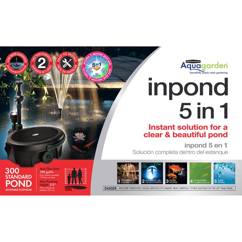 PENNINGTON - Pennington Aquagarden 1 ft. 0.4 HP 190 gph 120 V Pond Pump Kit