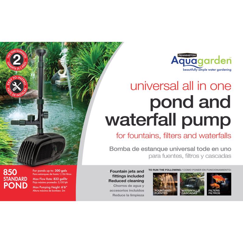 PENNINGTON - Pennington Aquagarden 0.075 HP 832 gph 120 V Pond Pump Kit