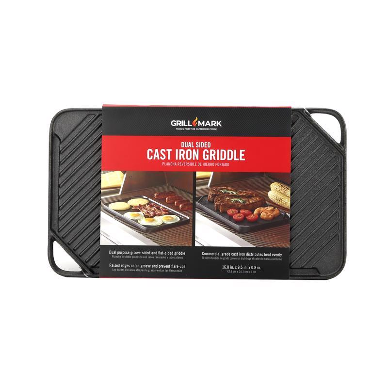GRILL MARK - Grill Mark Cast Iron Griddle 16.75 in. L X 9.5 in. W 1 pk