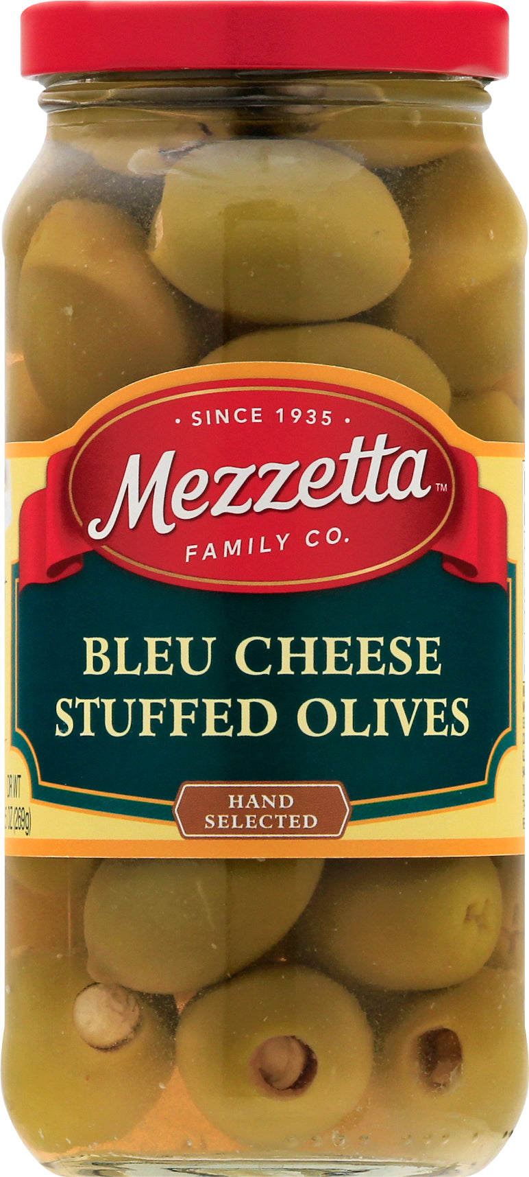 Mezzetta Bleu Cheese Stuffed Olives 9.5 oz - Case of 6