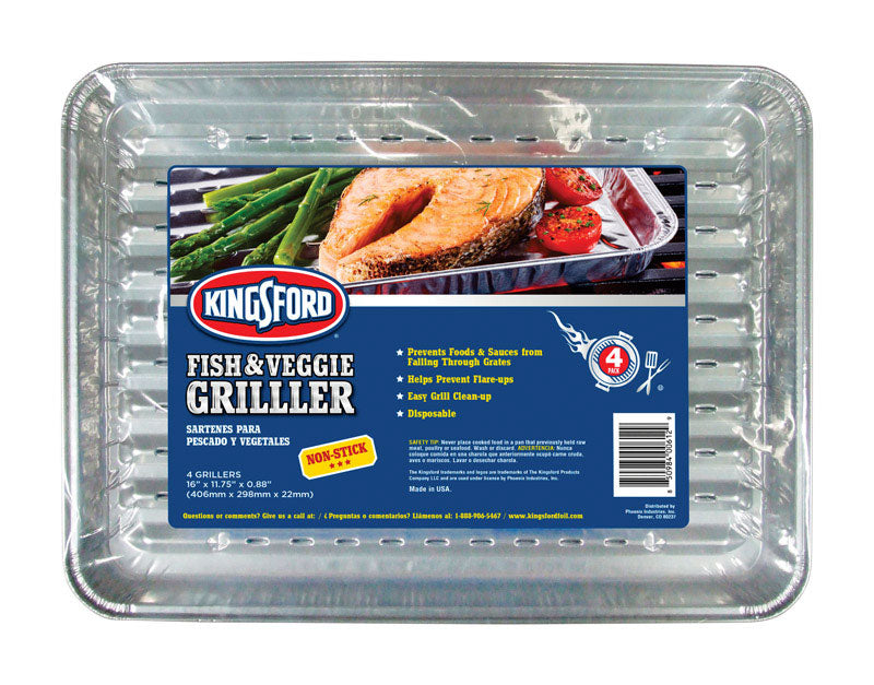 KINGSFORD - Kingsford Aluminum Grilling Pan 16 in. L X 11.75 in. W 4 pk