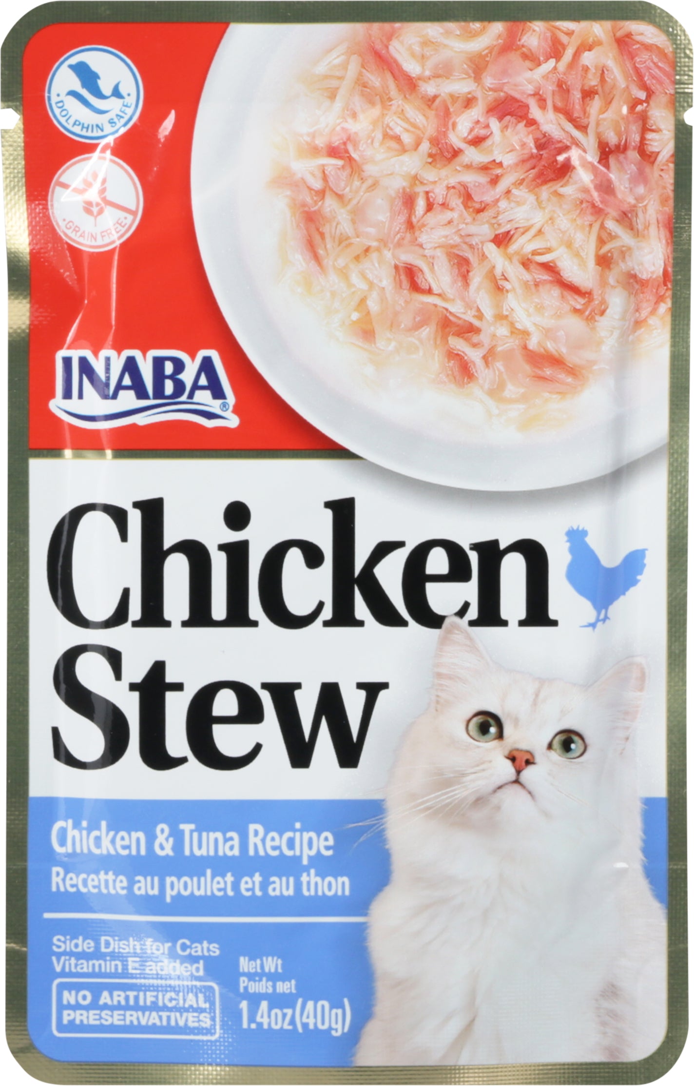 Inaba Chicken Stew Chicken & Tuna Recipe Side Dish for Cats 1.4 oz - Case of 8