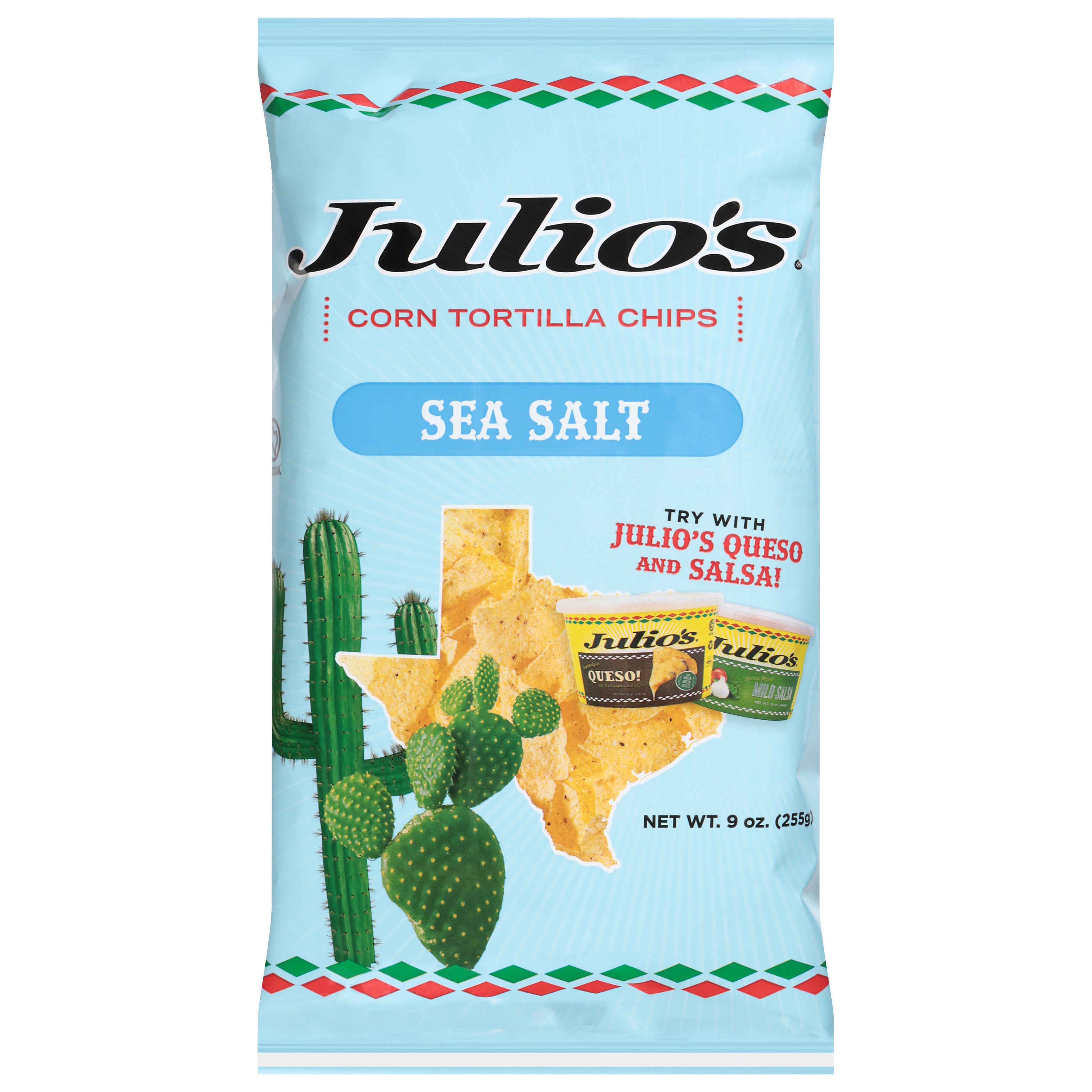 Julio's Sea Salt Corn Tortilla Chips 9 oz - Case of 6
