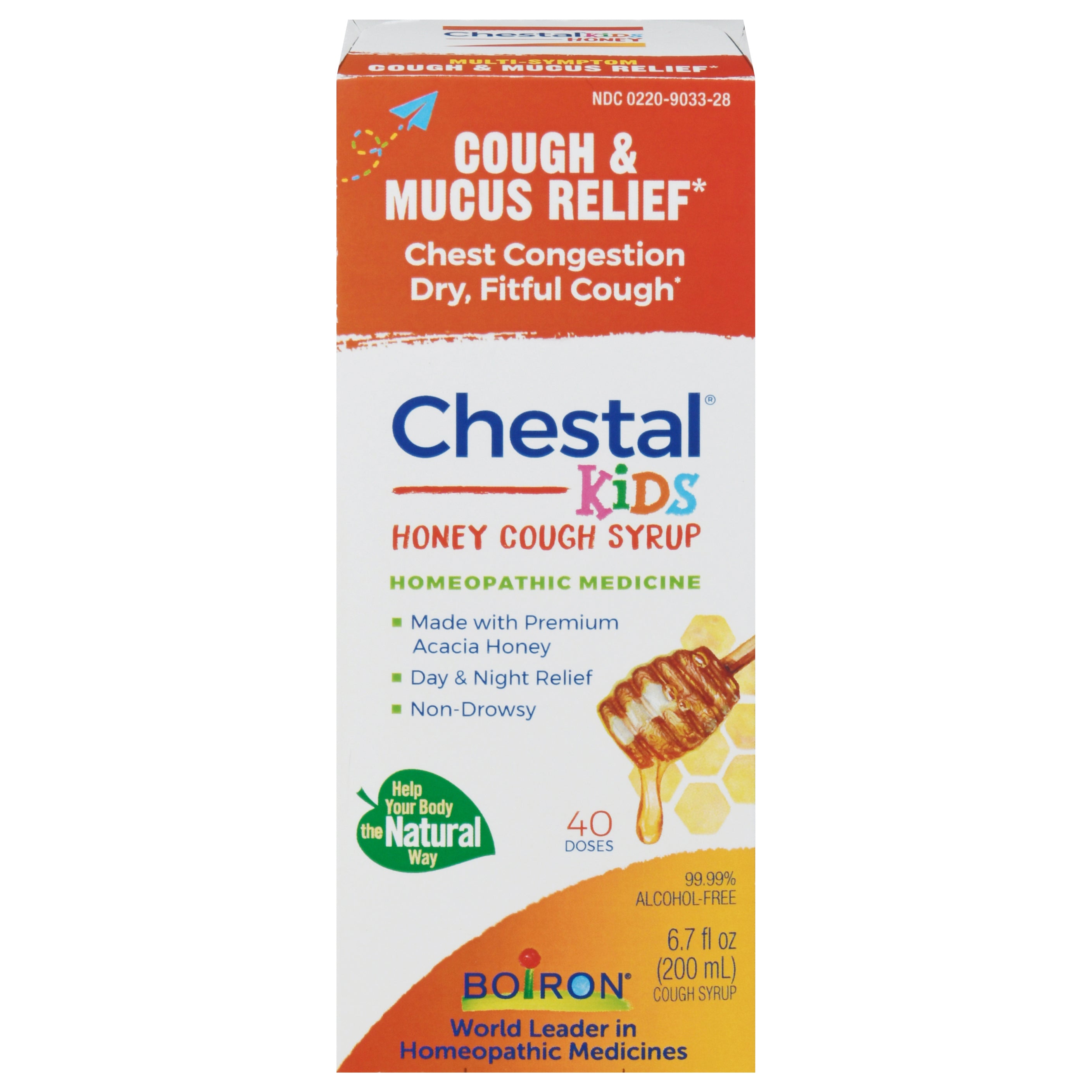 Boiron Chestal Kids Cough & Mucus Relief Honey Cough Syrup 6.7 fl oz - Case of 6