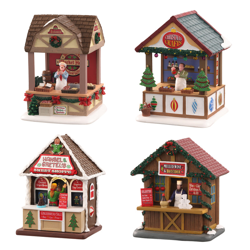 LEMAX - Lemax Assorted Christmas Market Series Christmas Village - Case of 8