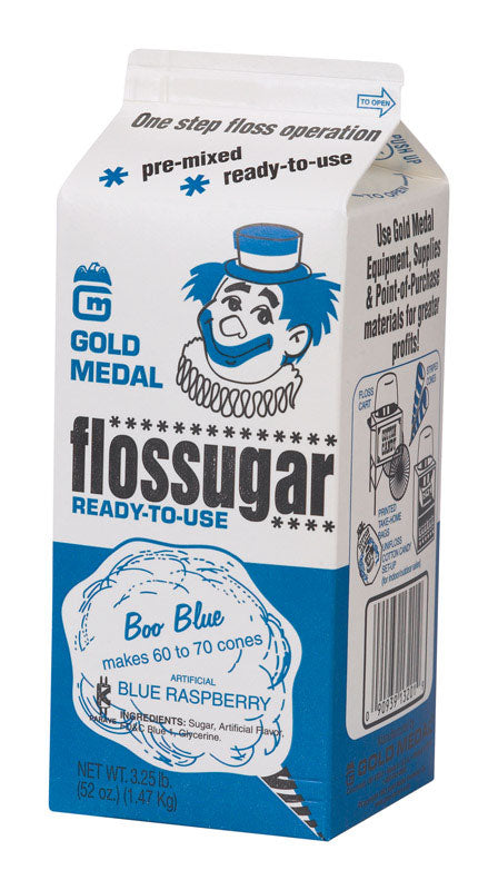 GOLD MEDAL - Gold Medal Flossugar Blue Raspberry Cotton Candy Sugar 3.25 lb - Case of 6