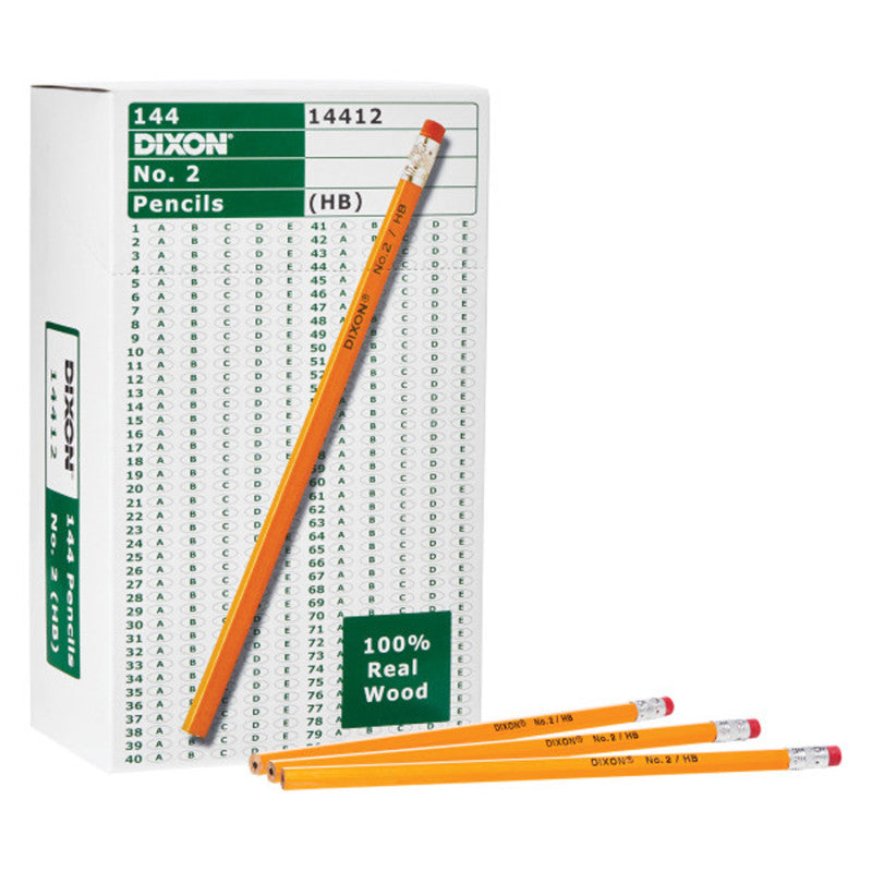 DIXON - No. 2 Pencils, Yellow, Box of 144
